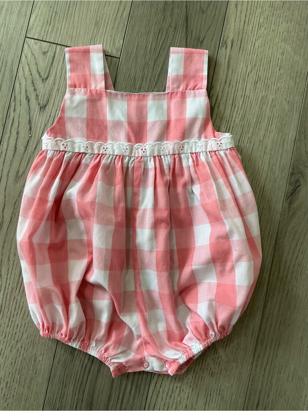 The Beaufort Bonnet Company Pink and White Gingham Bubble Romper